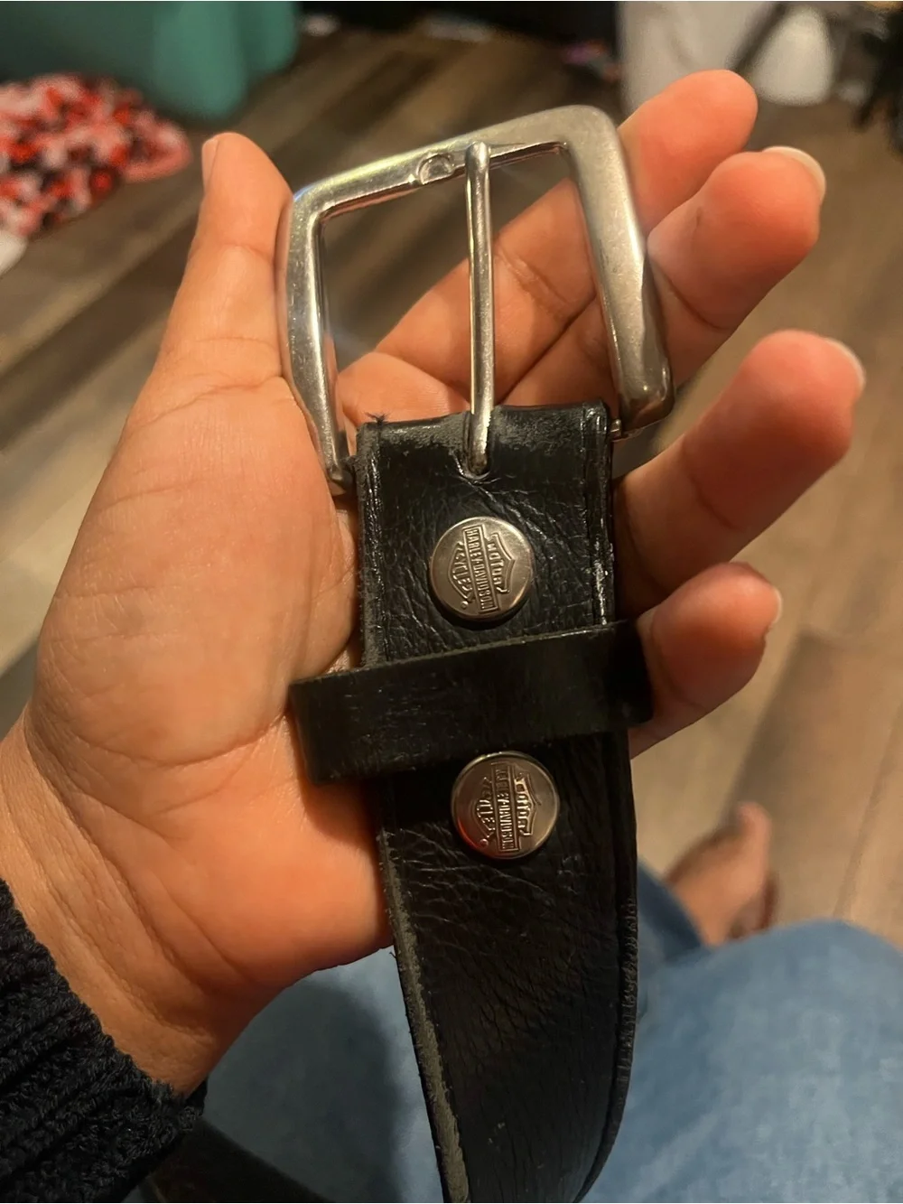 Harley Davidson Black Leather  belt size 48” from buckle